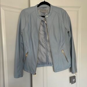 Elegant Light Blue Jacket with Gold Accents